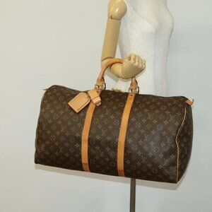 LOUIS VUITTON Monogram Keepall 55 Boston Bag M41424 LV Auth 142205